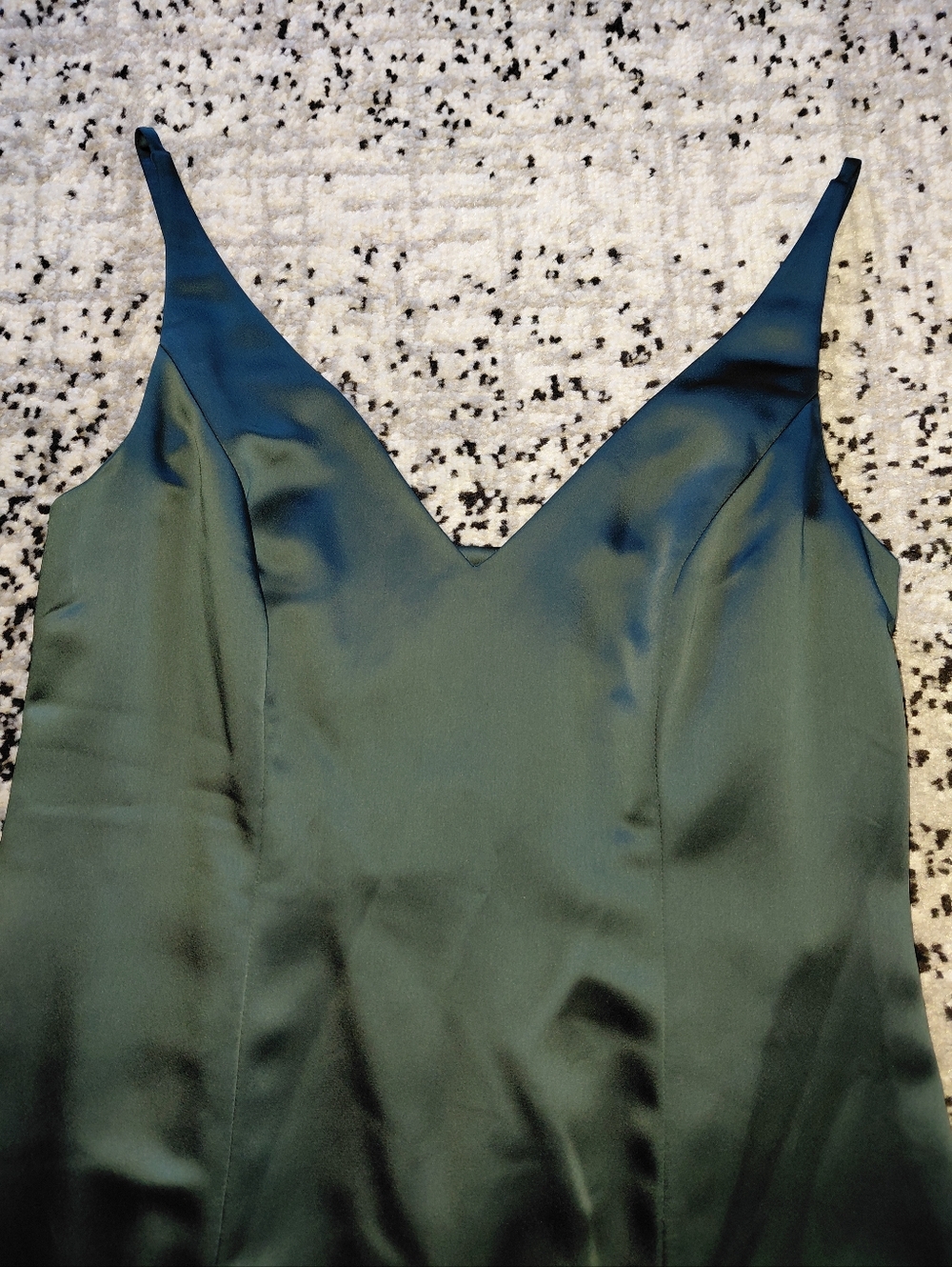After Six Evergreen Satin Gown 14R Cowl Back Slit Maxi Dress Formal Bridesmaid - Picture 13 of 14
